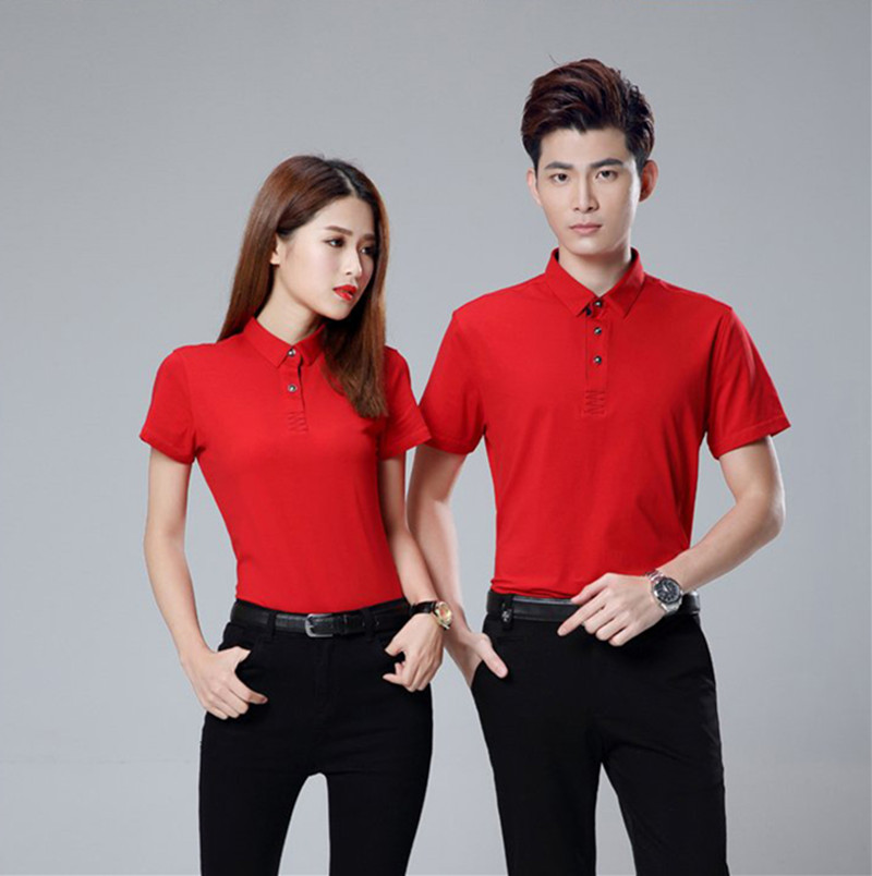 Unisex Teamwear Men's T-Shirts Casual Polo Tees Short Sleeve Women Slim Fit Solid Turn-down Collar Activities Blank Tees Group Plain Tee