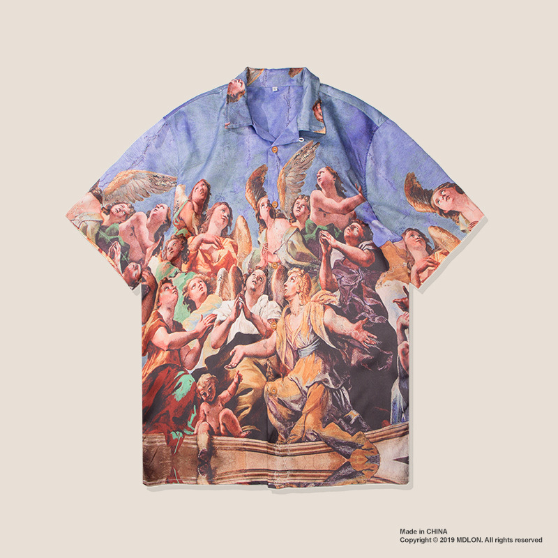 Gersri Hawaiian Shirt Summer Casual Printing Shirts Men Plus Size Vacation Tops Fashion Regular Fit Mens Cotton Short Sleeve Y19070301