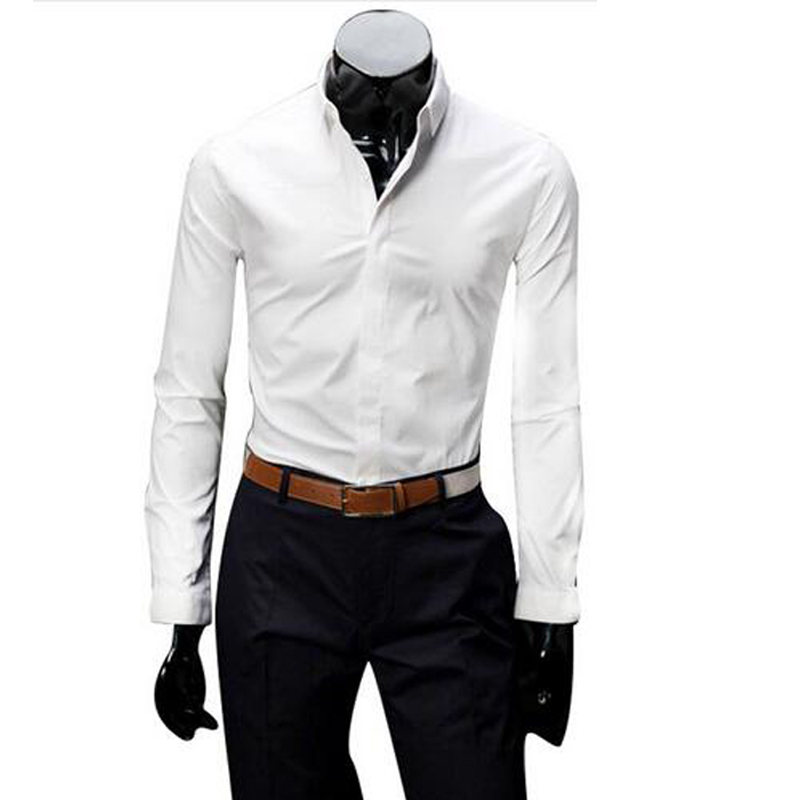 All-match elegant small square collar covered button solid color long sleeve men's shirt white dress shirts 8 Colors Size -XXL, Sky blue
All-match elegant small square collar covered button solid color long sleeve men's shirt white dress shirts 8 Colors Size -XXL, Sky blue