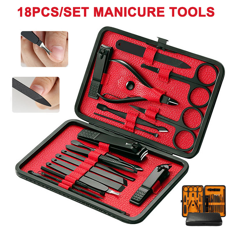New Hot 18Pcs/1 Set portable Nail Clippers Manicure Pedicure Kit Finger Toe Scissor Grooming Tools
New Hot 18Pcs/1 Set portable Nail Clippers Manicure Pedicure Kit Finger Toe Scissor Grooming Tools
