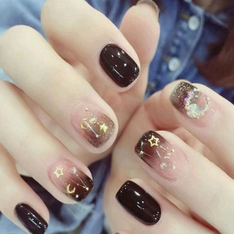 3d Nail Sticker Japanese Sticker Decals Tips Stars Moon Nail Art Charm Design Back Adhesive Tips Flower Stickers Art Decoration