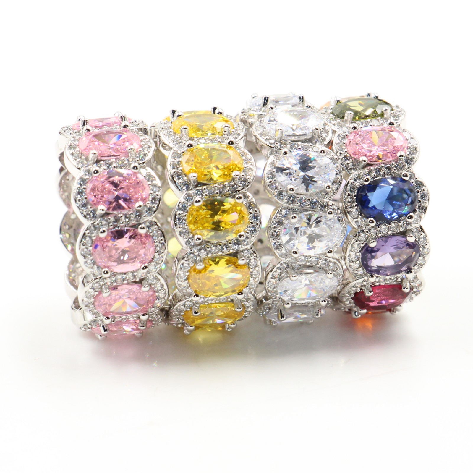 2024 Sparkg Oval Topaz Sier Wedding Ring for Her