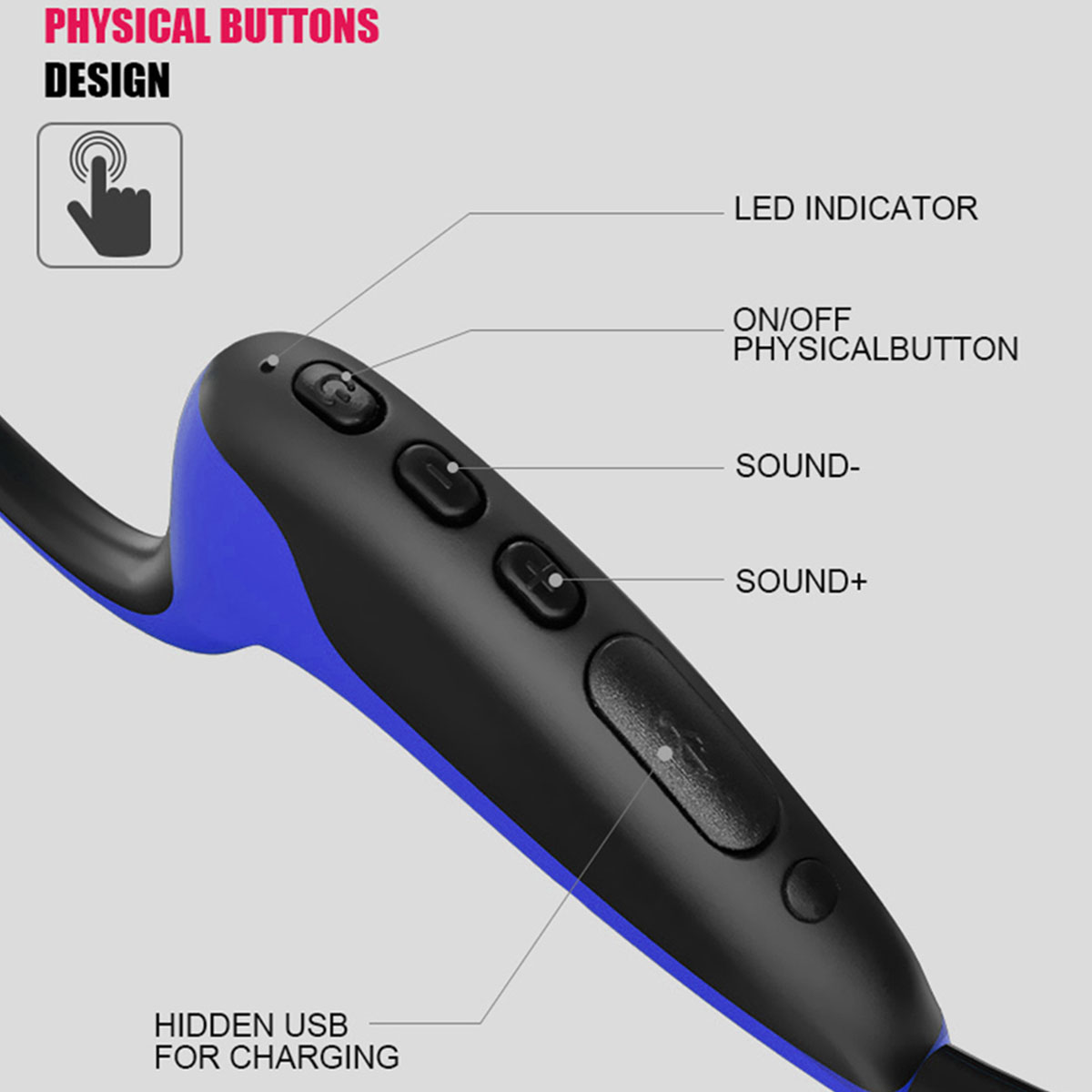 Z8 Bluetooth Earphone 5.0 S.Wear Wireless Headphones 48 Hours Player Bone Conduction Earphone Outdoor Sport Headset with Mic With Box