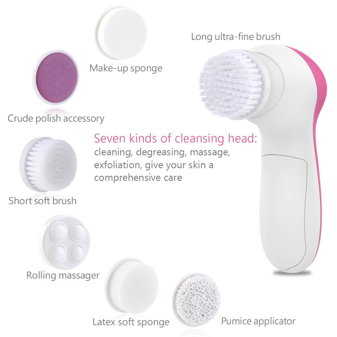 Face Cleansing Brush Electric Face Cleaner Wash 7 IN 1 Machine Spa Skin Care Massager Cleaning Facial Cleanser Tools
