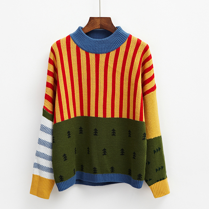 2019 Korean New Winter Sweaters Woman Vintage Hit Color Stripe Loose Pullover Sweater Female Casual Jumpers, Photo color
2019 Korean New Winter Sweaters Woman Vintage Hit Color Stripe Loose Pullover Sweater Female Casual Jumpers, Photo color
