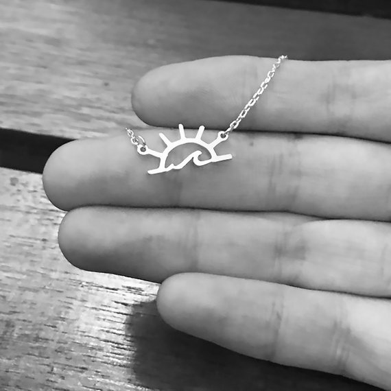Cosmic starry sky Sun Necklace hollow lucky Sunshine Necklace Water wave Sunrise outdoor pendant jewelry
