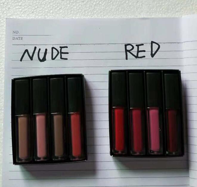 Kit The Red Nude Brown Pink Edition Mini Liquid Matte Lipstick 4pcs/set ( 4 x 1.9ml )