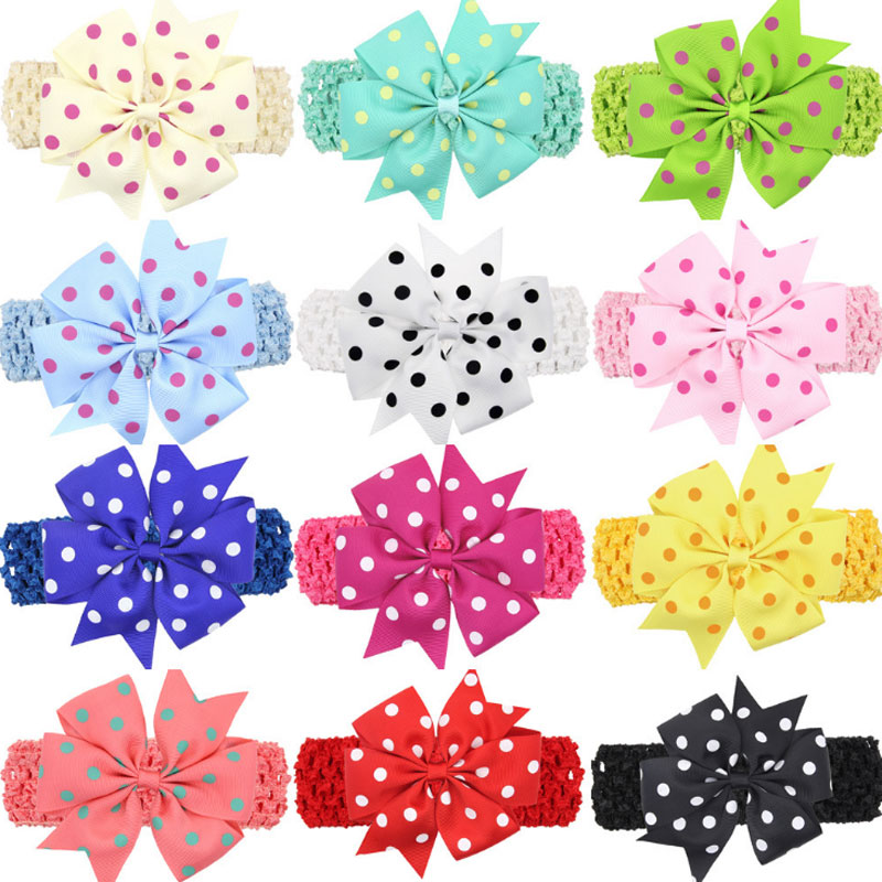 Baby Headwear Girl Dot Bow Hair Accessories Soft Elastic crochet headbands stretchy hair band Free shipping, Mixed 
Baby Headwear Girl Dot Bow Hair Accessories Soft Elastic crochet headbands stretchy hair band Free shipping, Mixed