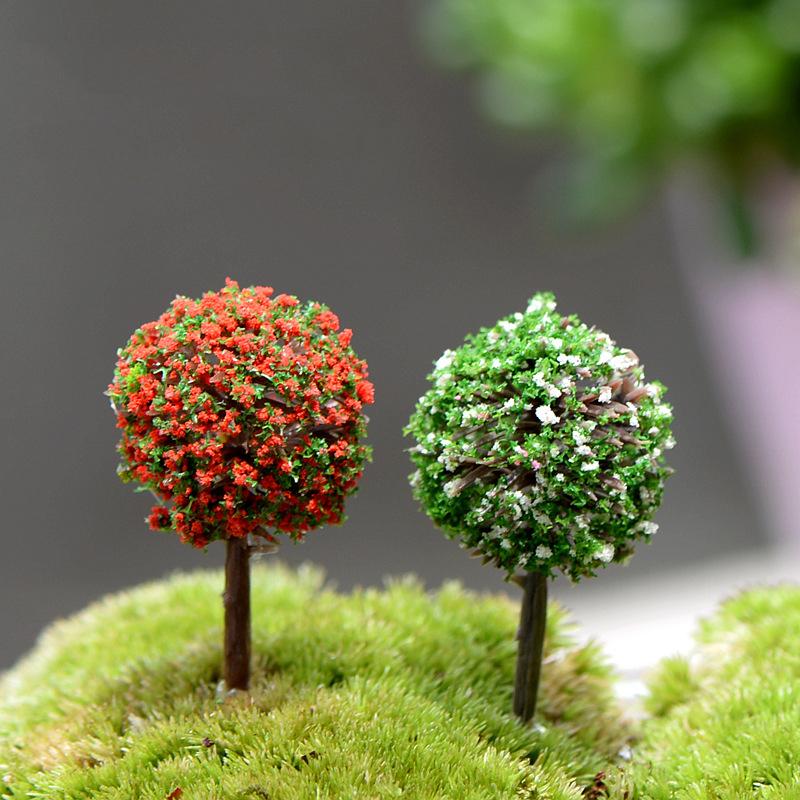 Wholesale- Mini Garden Decorations Resin Tree Fairy Garden Miniatures Trees Garden Decoration Terrarium Figurines Miniature Fairy Figurines
