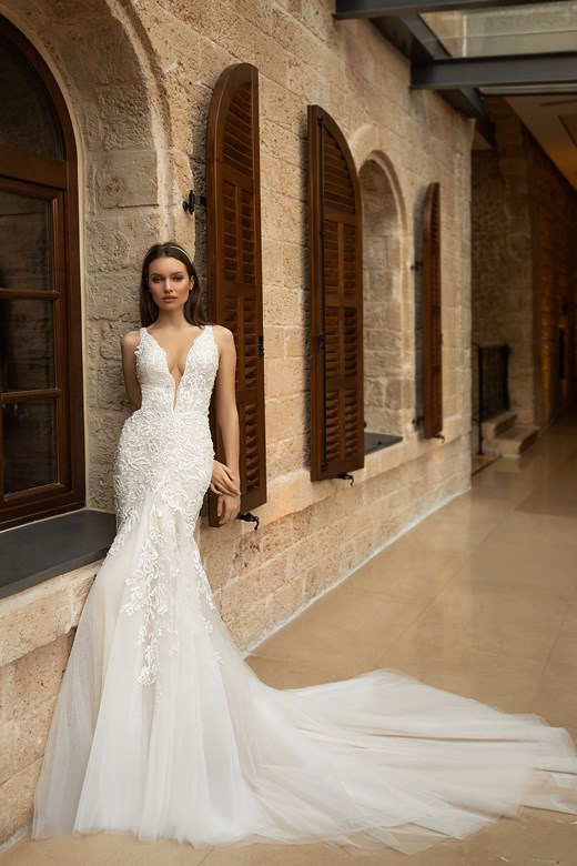 2020 Sexy Backless Wedding Dresses Deep V Neck Lace Appliqued Mermaid Wedding Dress Plus Size Sweep Train Custom Made Robes De Mariée