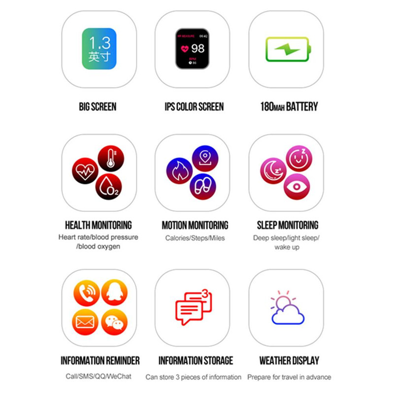 Original B57 Smart Watch Heart Rate Monitor Blood Pressure Smart Bracelet Waterproof 1.3 inch Color Screen Wristwatch For iPhone Android
Original B57 Smart Watch Heart Rate Monitor Blood Pressure Smart Bracelet Waterproof 1.3 inch Color Screen Wristwatch For iPhone Android