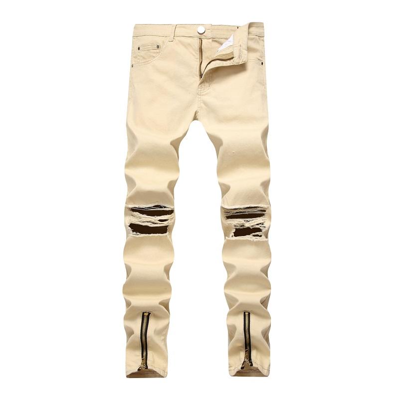 Men's Jeans Mens High Street Pencil Pants Washed Broken Holes Zipper Design Male Solid Denim
Men's Jeans Mens High Street Pencil Pants Washed Broken Holes Zipper Design Male Solid Denim