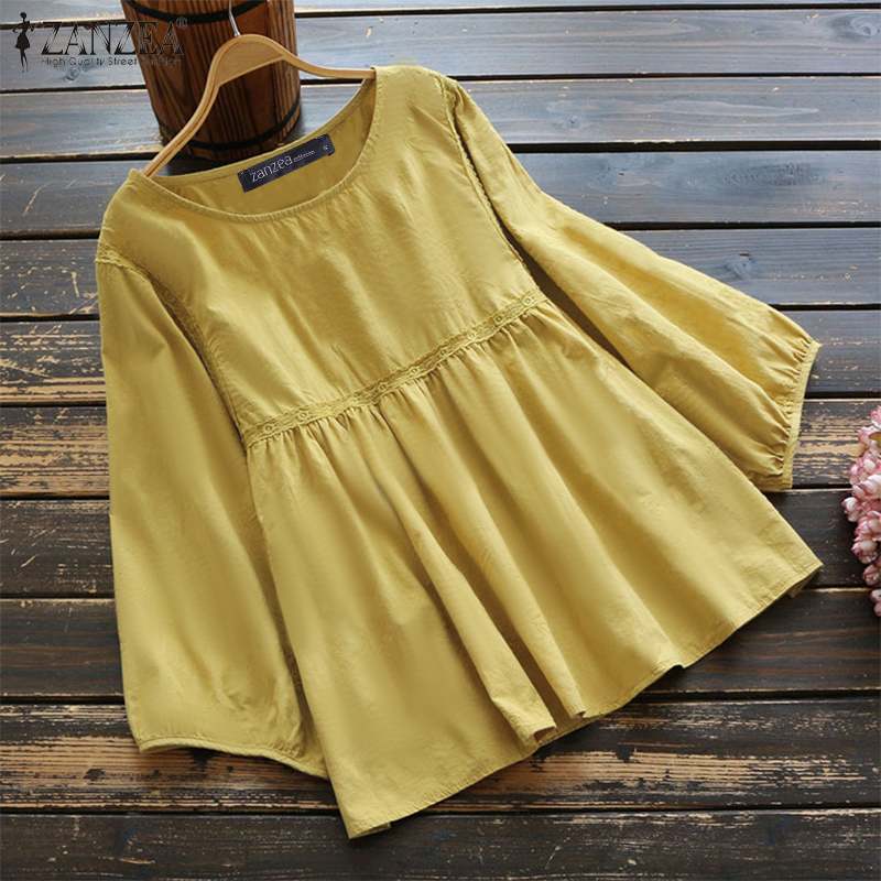 ZANZEA Women Lantern Sleeve Cotton Linen Blouse Autumn Lace Crochet Shirt Casual O neck Tops Female Loose Blusas Femininas Tunic, White
ZANZEA Women Lantern Sleeve Cotton Linen Blouse Autumn Lace Crochet Shirt Casual O neck Tops Female Loose Blusas Femininas Tunic, White