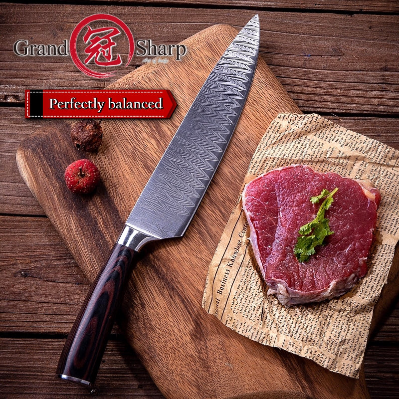 Grandsharp 8 Inch Kitchen Chef Knife Laser Damascus Pattern Stainless Steel Meat Vegetables Slicing Carving Kitchen Knives New
Grandsharp 8 Inch Kitchen Chef Knife Laser Damascus Pattern Stainless Steel Meat Vegetables Slicing Carving Kitchen Knives New