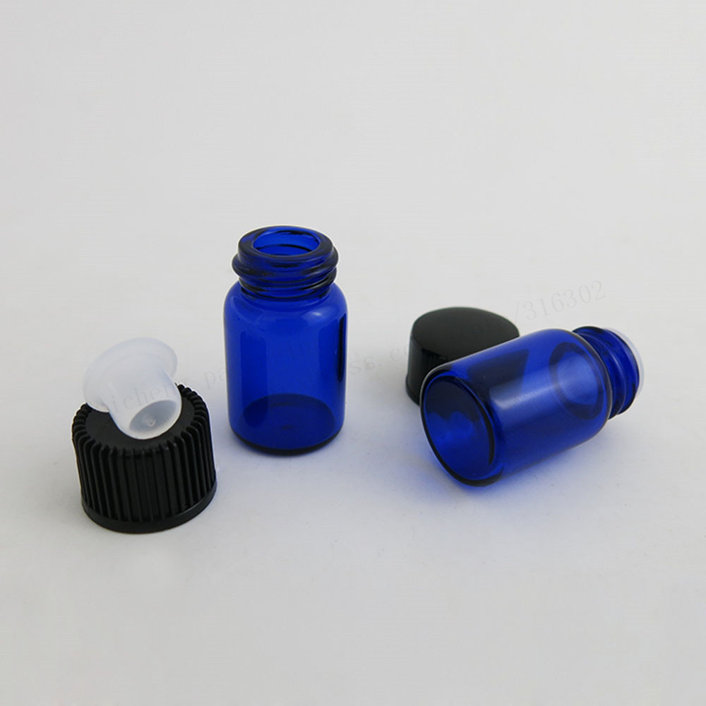 100 x 2ml Cobalt Blue Glass Essential Oil Bottle With Plastic Lid 2ml Glass Bottle Mini Blue Vials Mini Container