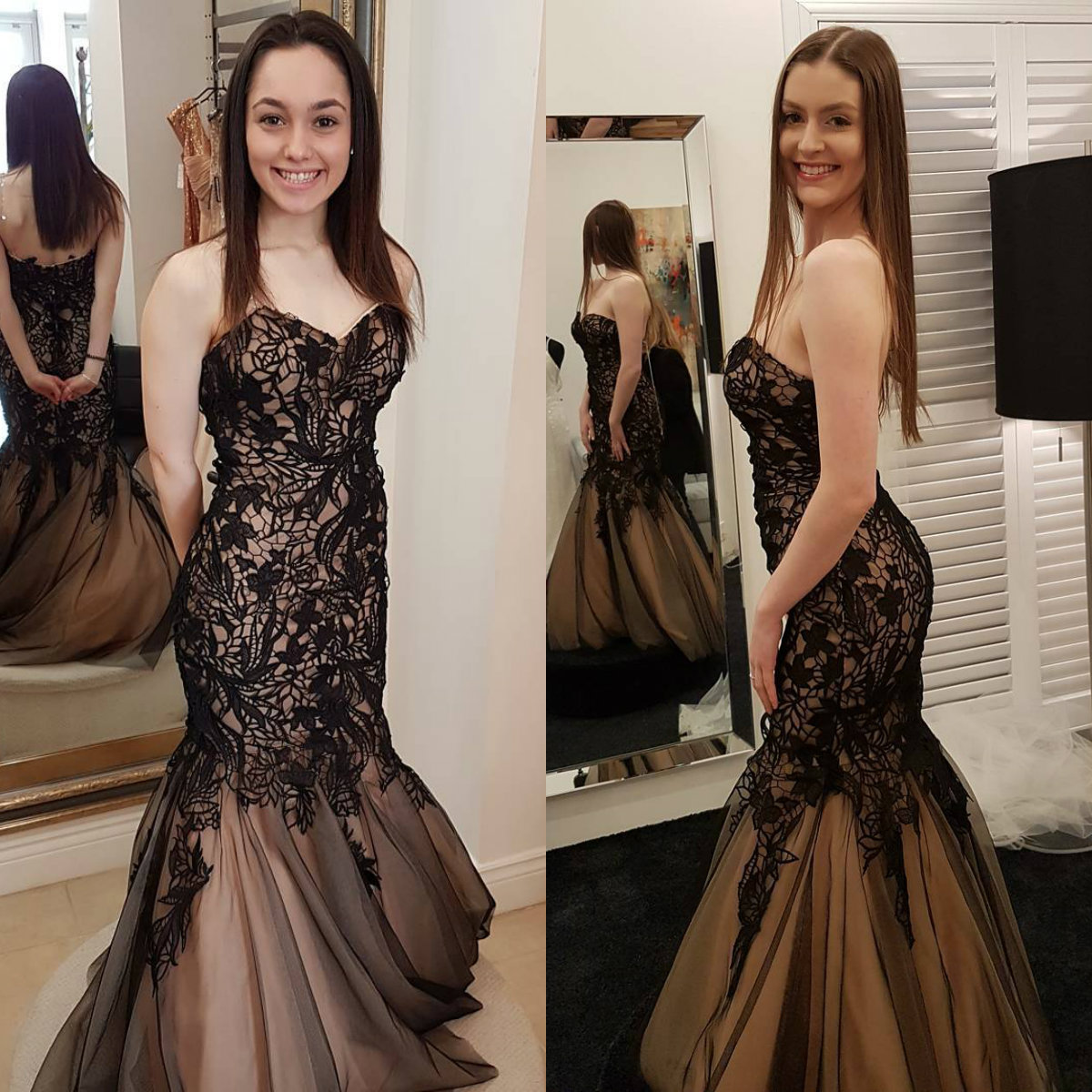 Custom Made Mermaid Prom Dresses 2019 Evening Gowns Sweetheart Lace Applique Sweep Train Formal Party Dresses