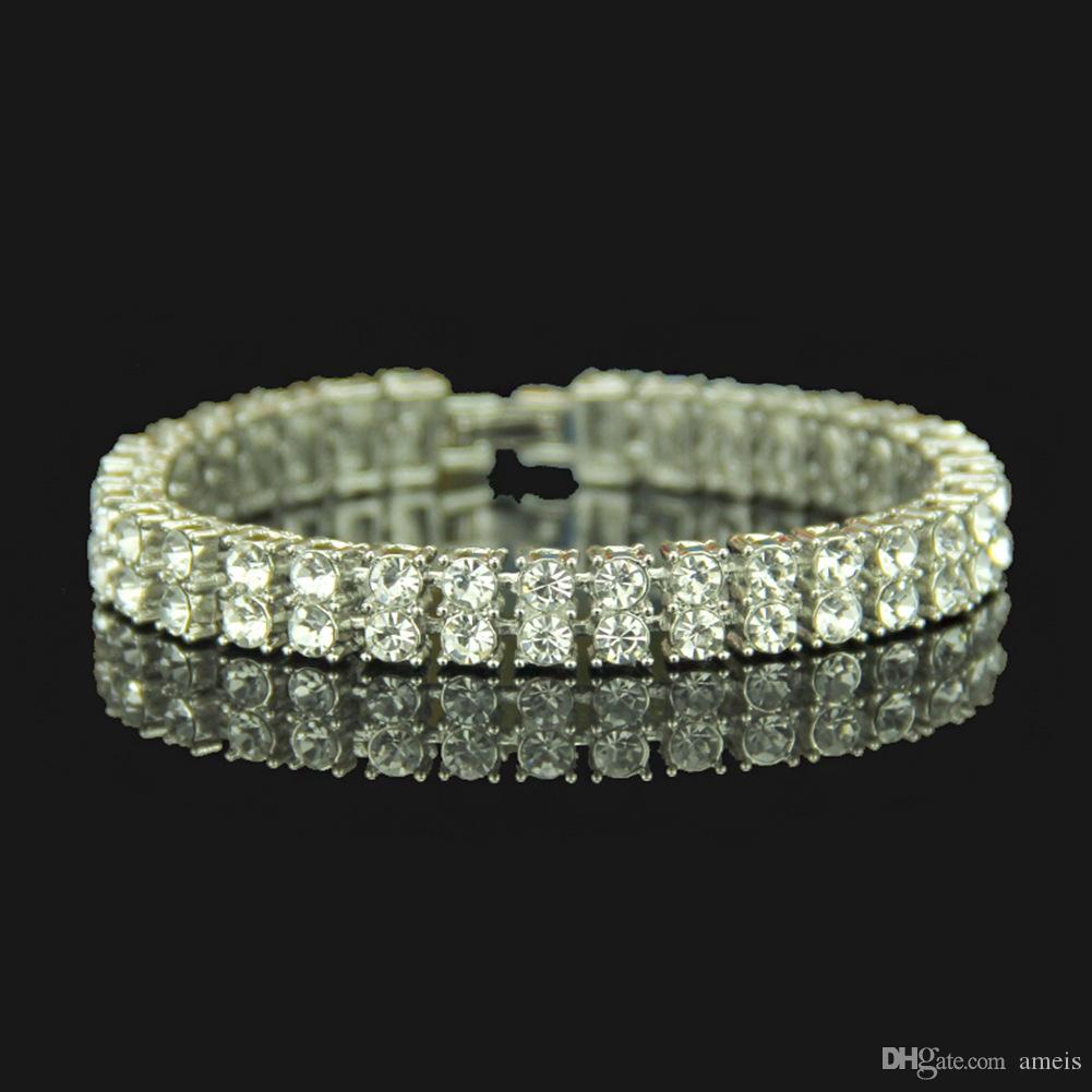 Bling iced out chains Bracelet for Men and women diamond tennis bracelet iced out cuban link chains hip hop bling chains jewelry men