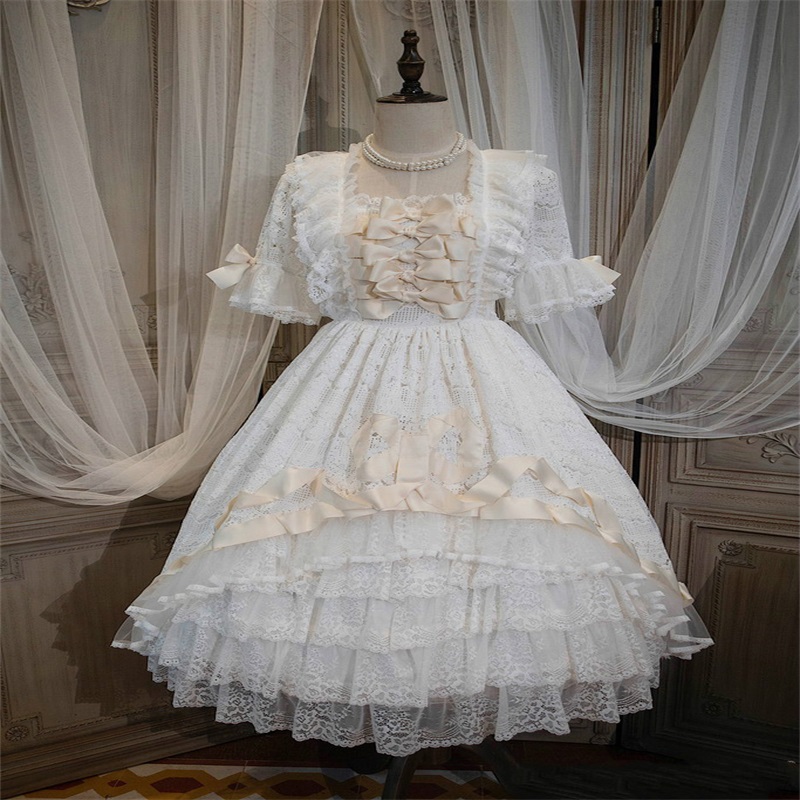 royal white flower girl dress square neck appliqued tiered lace bow elegant pageant gown ribbon floorlength birthday gown custom made