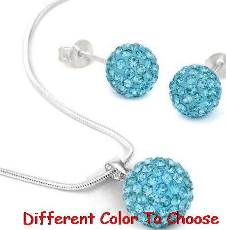 10mm rhinestone mix ab clay pave bead 16inch Silver Plated snake chain Crystal crystal set earrings Necklace tyf424, As pic
10mm rhinestone mix ab clay pave bead 16inch Silver Plated snake chain Crystal crystal set earrings Necklace tyf424, As pic