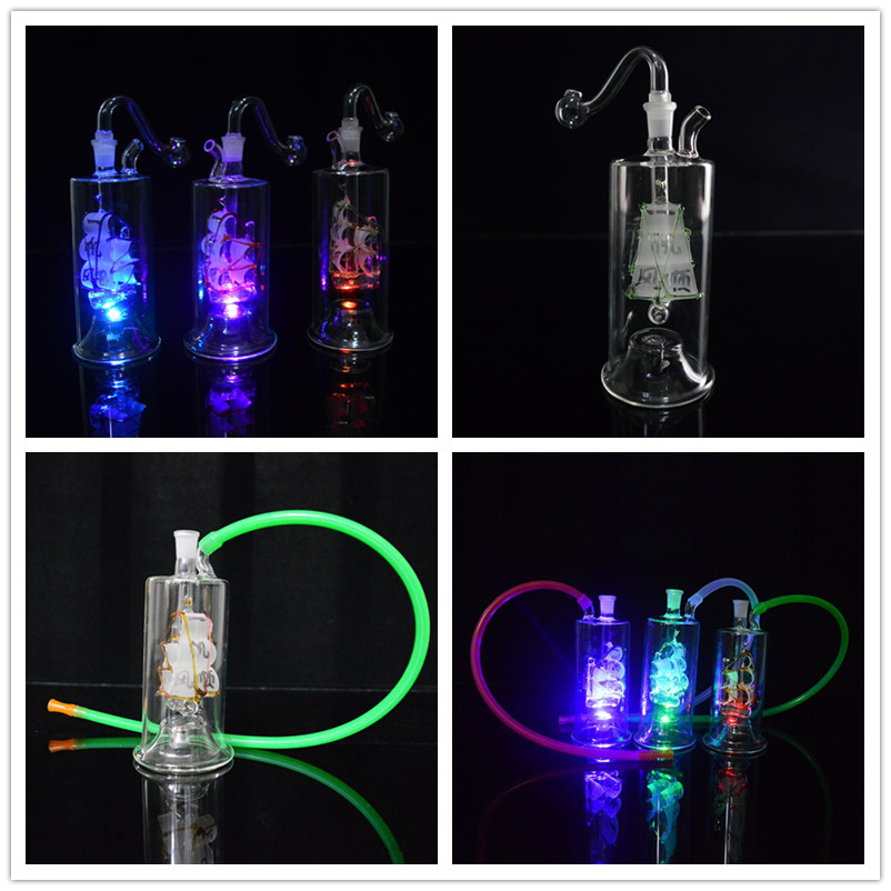 Colorful Bongs LED Light Oil Rigs Mini Glass Water Bongs Hookah Sailboat Dab Rig 5 inch Recycler Bubbler Percolator with Banger 20
Colorful Bongs LED Light Oil Rigs Mini Glass Water Bongs Hookah Sailboat Dab Rig 5 inch Recycler Bubbler Percolator with Banger 20