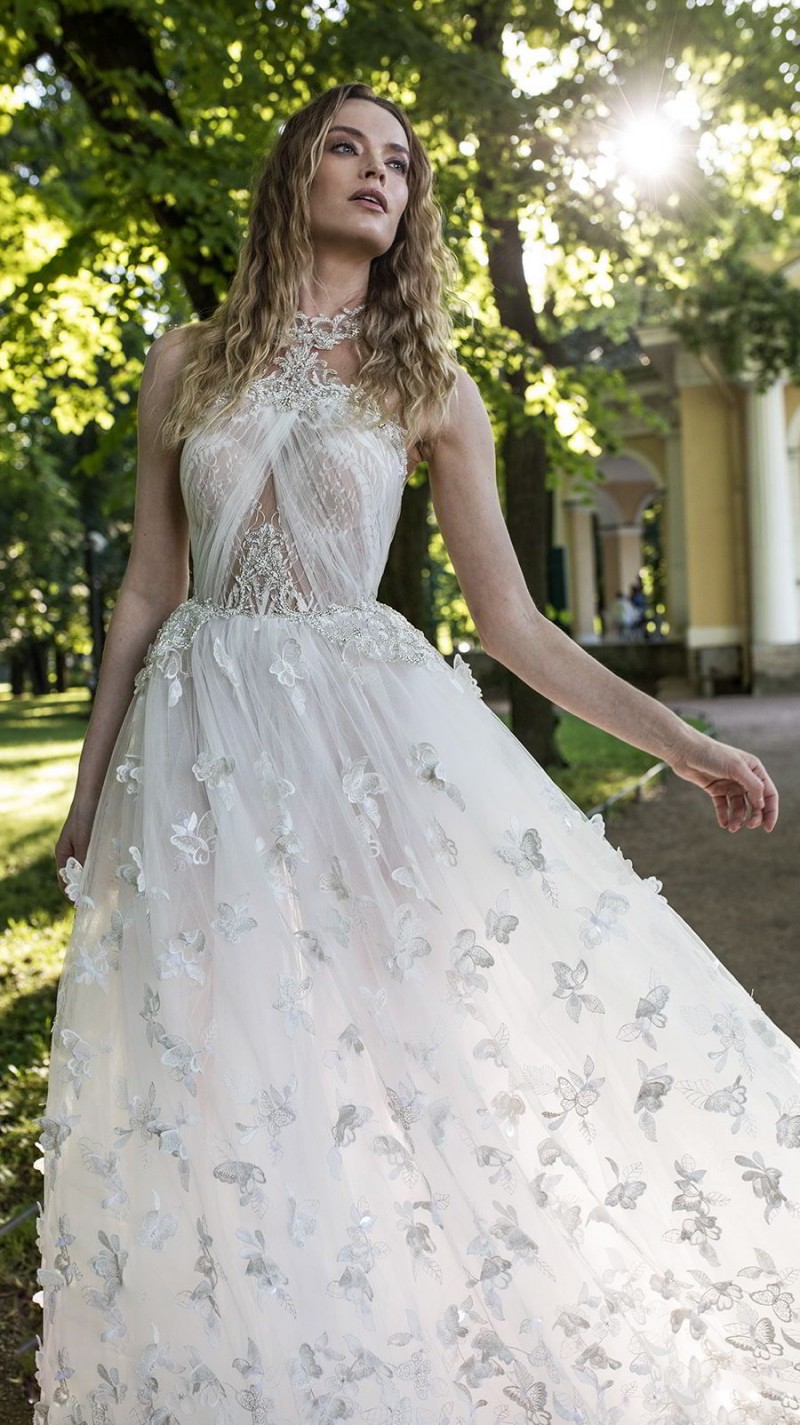 lian rokman beach wedding dresses jewel neck lace 3d floral appliqued bohemian bridal gowns a line boho wedding dress vestido de novia