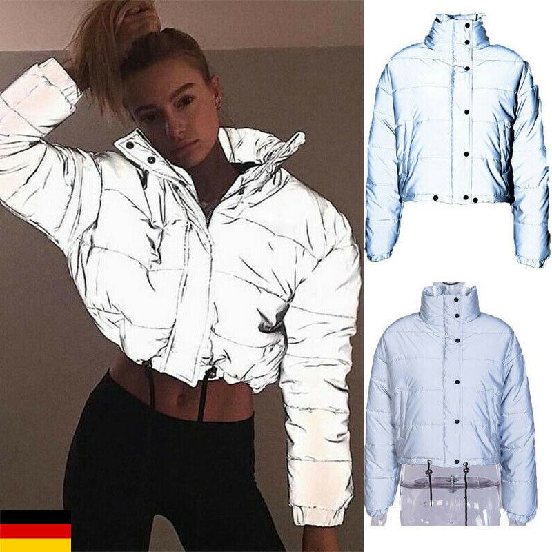 Winter New Reflective Short Coat Thickening Luminous Coat jacket Night Reflective Sports Women' Solid Color Casual Street Wear, Silver
Winter New Reflective Short Coat Thickening Luminous Coat jacket Night Reflective Sports Women' Solid Color Casual Street Wear, Silver