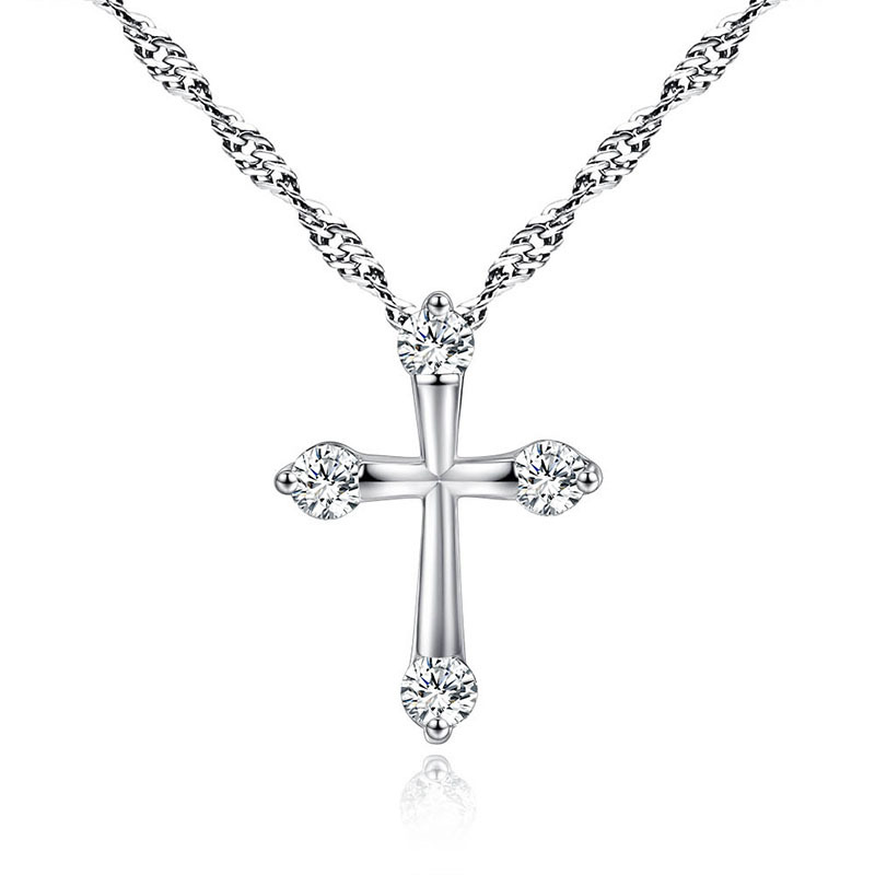 SHY Silver Plated Necklace Jewelry Women Fashion Cross CZ Crystal Zircon Rhinestone Pendant Necklaces Christmas Gift K5437
SHY Silver Plated Necklace Jewelry Women Fashion Cross CZ Crystal Zircon Rhinestone Pendant Necklaces Christmas Gift K5437