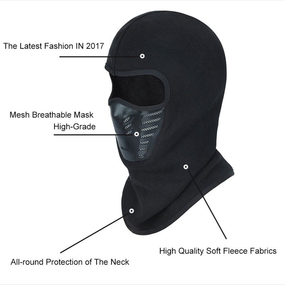 Winter Cycling Outdoor Fleece Warm Full Face Cover Antidust Windproof Ski Mask Snowboard Hood Antidust Bike Thermal Scarf