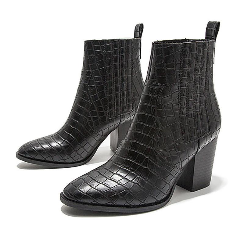 Motorcycle Western Cowboy Boots Women Crocodile Pattern Leather Short Cossacks High Heels Cowgirl Booties Ankle Botas Shoes, Black
Motorcycle Western Cowboy Boots Women Crocodile Pattern Leather Short Cossacks High Heels Cowgirl Booties Ankle Botas Shoes, Black