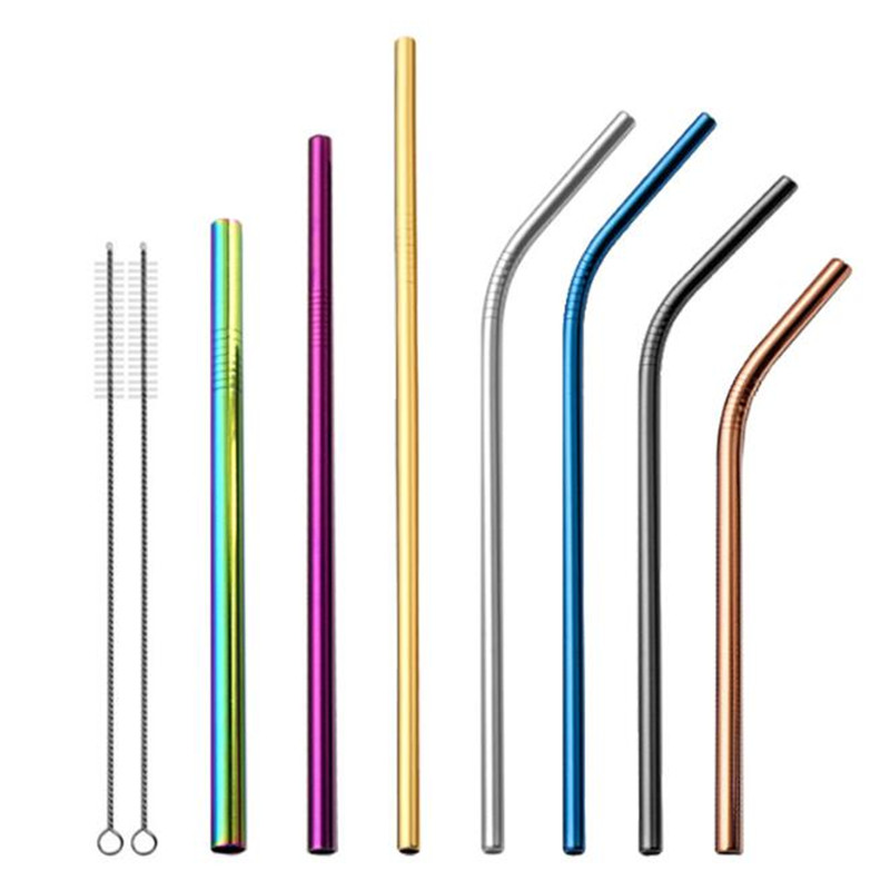 215mm Reusable Straw Metal Sturdy Bent Straight Drinking Straw with Cleaning Brush 304 Stainless Steel Bar Accessories
215mm Reusable Straw Metal Sturdy Bent Straight Drinking Straw with Cleaning Brush 304 Stainless Steel Bar Accessories