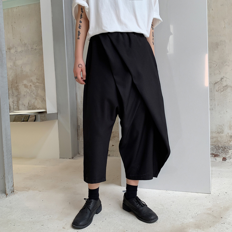 Men Japan Style Irregular Pleated Design Loose Casual Black Harem Pants Male Streetwear Hip Hop Punk Gothic Trousers Skirt Pant, K701
Men Japan Style Irregular Pleated Design Loose Casual Black Harem Pants Male Streetwear Hip Hop Punk Gothic Trousers Skirt Pant, K701