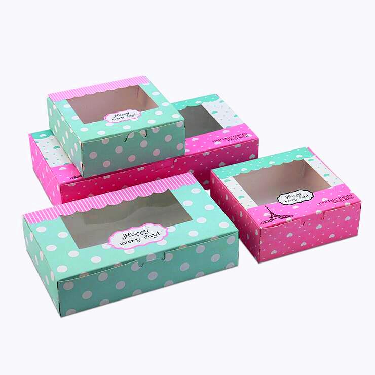 New Arrival Kraft Cookies Boxes with clear Window 20pcs/lot Cake Candy Boxes Favor For Party Guests