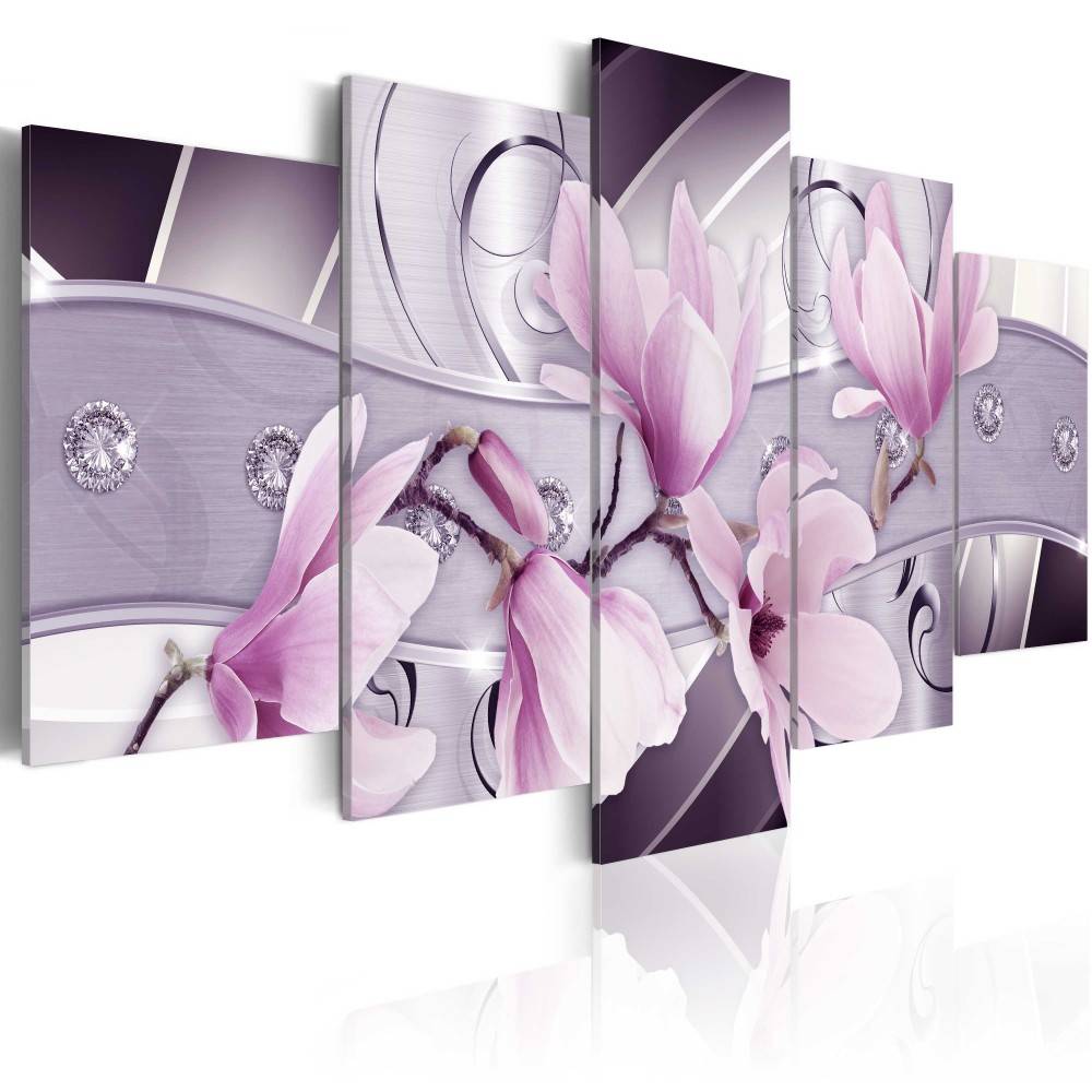 2019 Unframed 5 Panel Framless Diamond Flower Canvas Prints Painting Picture Ginkgo Biloba Flowers Picture Art Home Wall Decor