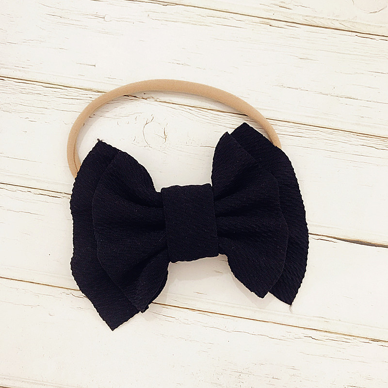 Baby Girls Toddler Kids Elastic Headband Head Wraps Bow-knot Hair Accessories Cute Big Bow Hairband Baby Girls ToddlerKnotted Nylon Turban