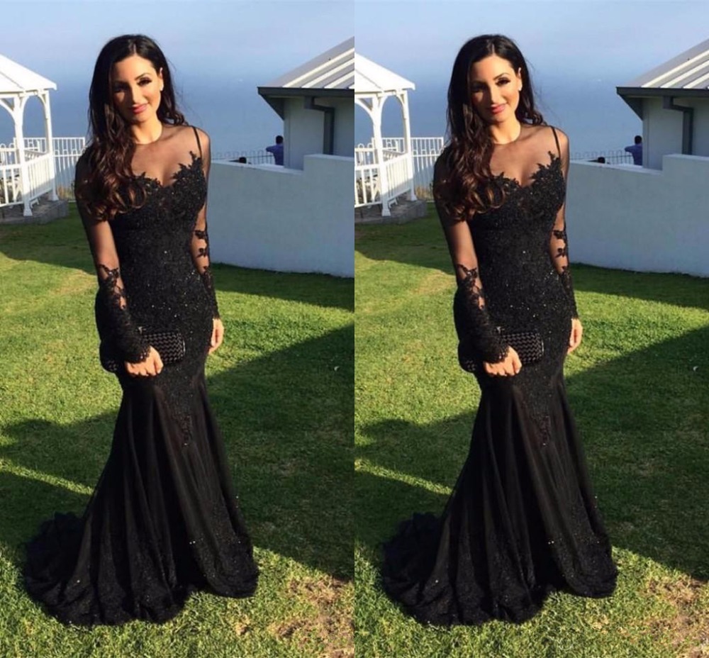 Black Arabic Satin Mermaid Prom Dresses Sheer Long Sleeves Lace Appliques Beaded Plus Size Formal Party Evening Gowns robes de soiree, Green
Black Arabic Satin Mermaid Prom Dresses Sheer Long Sleeves Lace Appliques Beaded Plus Size Formal Party Evening Gowns robes de soiree, Green