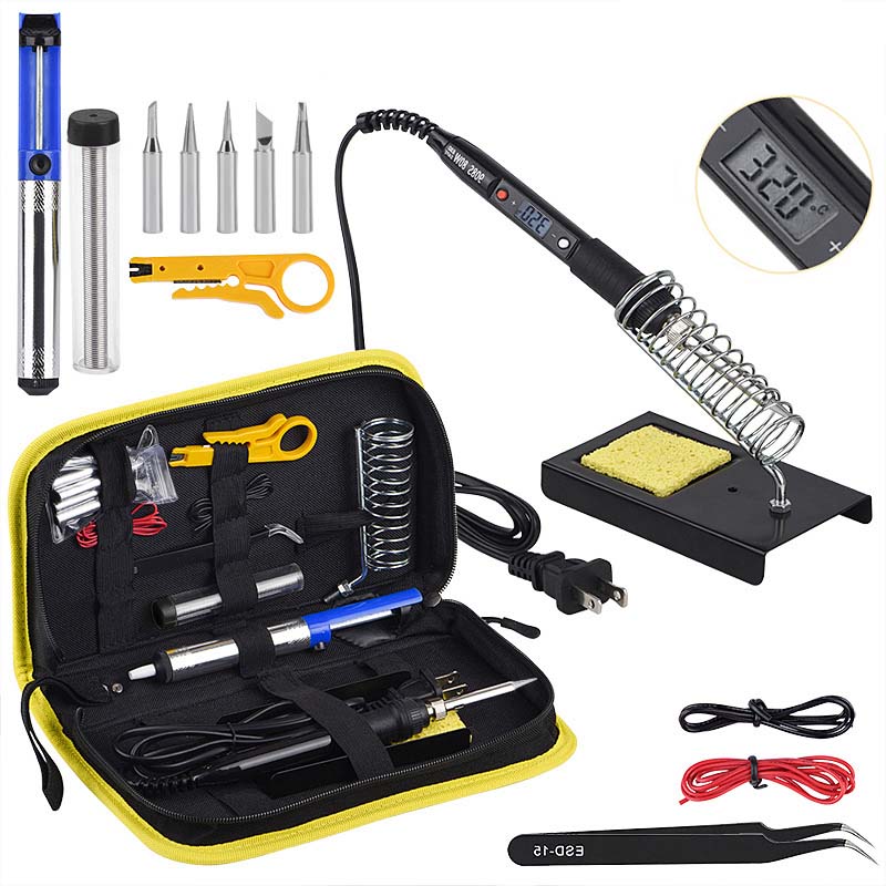 80W EU US Adjustable Temperature LCD Soldering iron kit Solder welding tools soldering tips wire Desoldering Pump Heater
80W EU US Adjustable Temperature LCD Soldering iron kit Solder welding tools soldering tips wire Desoldering Pump Heater