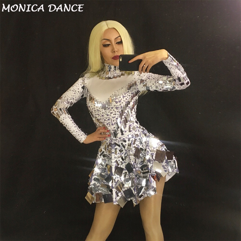 Women Shining Silver Mirror Short Skirt Nightclub Celebrate Party Performance Christmas Singer Dj Dancer Clothing Bling Costume, Picture color
Women Shining Silver Mirror Short Skirt Nightclub Celebrate Party Performance Christmas Singer Dj Dancer Clothing Bling Costume, Picture color