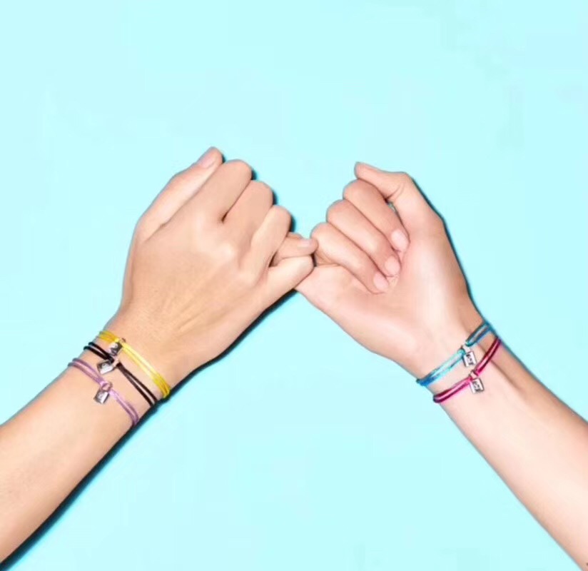 Women and man Handmade Rope with silver lock Bracelet Charm Titanium Stainless Steel many colors rope jewelry free shipping