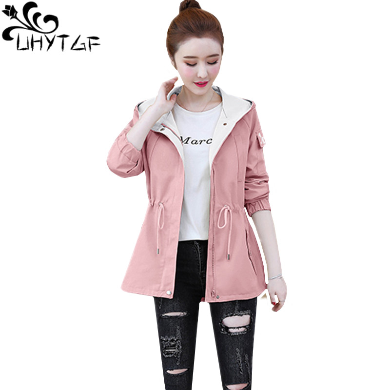 UHYTGF Korean plus size trench coat women hooded casual spring autumn windbreaker female short tops elegant girl thin coats 1474, Beige
UHYTGF Korean plus size trench coat women hooded casual spring autumn windbreaker female short tops elegant girl thin coats 1474, Beige