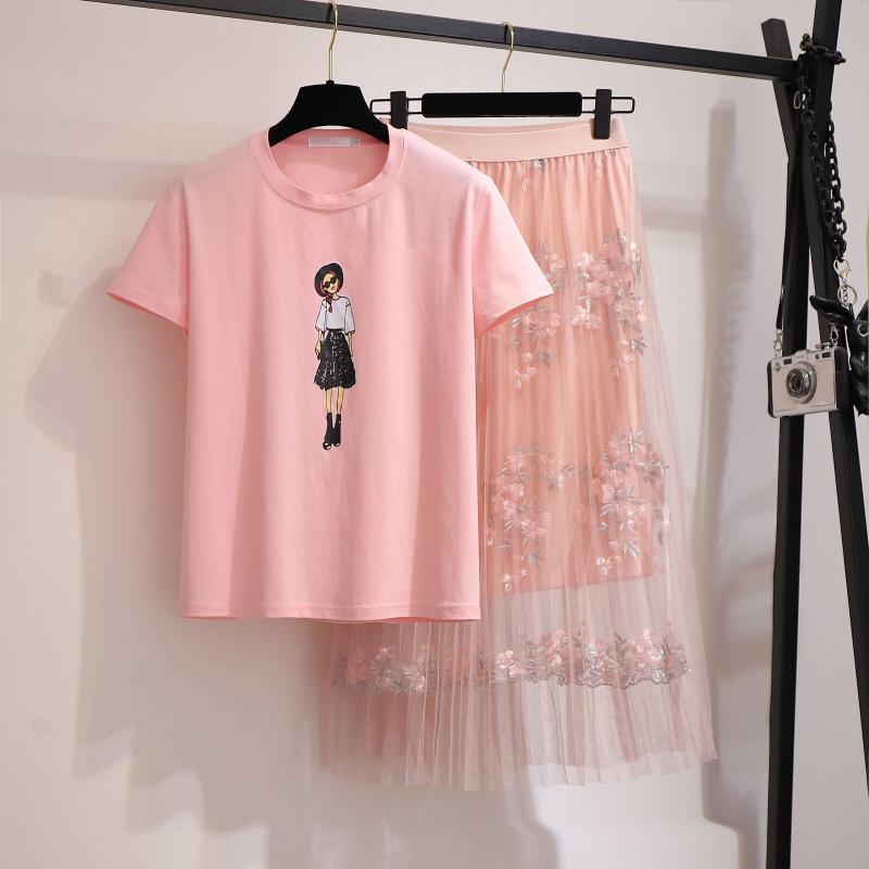 2020 New Summer Women Character Printed Shirt Tops + Mesh Midi Floral Skirt 2 Piece Set Female Two Piece Suit Tracksuit Z194, Pink
2020 New Summer Women Character Printed Shirt Tops + Mesh Midi Floral Skirt 2 Piece Set Female Two Piece Suit Tracksuit Z194, Pink