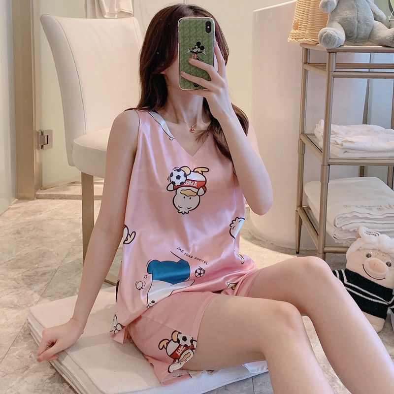 5XL Large Size Women's Summer V-neck Sleepwear Fashion Ladies Sleeveless Pajamas Cute Printed Pajamas for Women Home Clothing, Ls-181
5XL Large Size Women's Summer V-neck Sleepwear Fashion Ladies Sleeveless Pajamas Cute Printed Pajamas for Women Home Clothing, Ls-181
