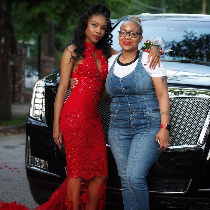 Red Mermaid Prom Dresses Feathers Evening Dress Party Pageant Gowns Dubai Special Occasion Dress Black Girl Couple Day