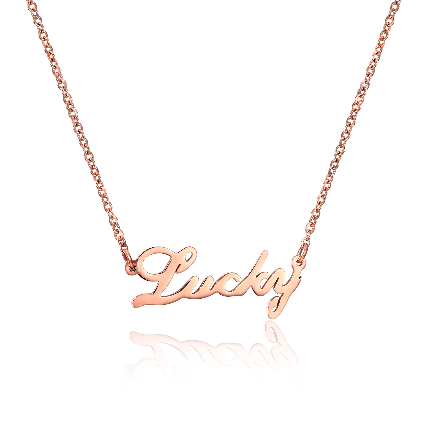 Personality letter Lucky Pendant Necklace 316L Stainless Steel 18k Gold Plated Titanium Steel Charms Women Necklace Jewelry
Personality letter Lucky Pendant Necklace 316L Stainless Steel 18k Gold Plated Titanium Steel Charms Women Necklace Jewelry