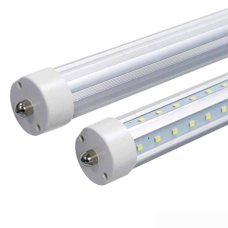 T8 8FT LED Tube Light 72w Single Pin FA8 Lamps 6000K Cold White Fluorescent Bulb Replacement Clear Cover Dual-Ended Power