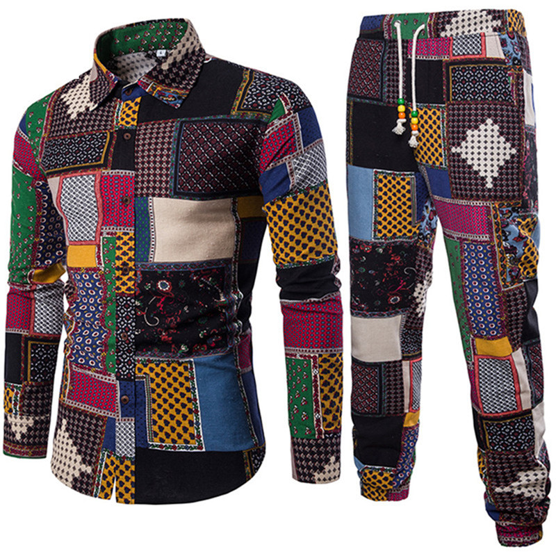 Men suit Vacation Set Linen Long Pant Ethnic Style Patchwork Male Suit Festival Europe Slim Shirt 2020 Autumn New Men Dress, A040
Men suit Vacation Set Linen Long Pant Ethnic Style Patchwork Male Suit Festival Europe Slim Shirt 2020 Autumn New Men Dress, A040