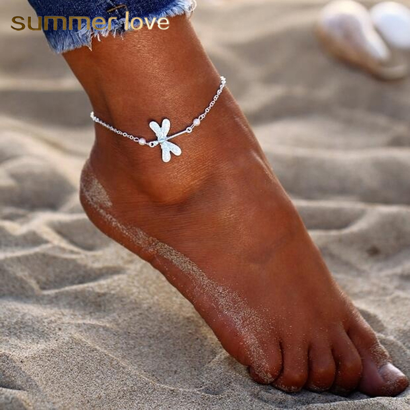 New Bohemian Silver Beach Lady Dragonfly Crystal Anklets Bracelet for Women Barefoot Sandals Pearl Ankle Adjustable Chain Jewelry Gift
New Bohemian Silver Beach Lady Dragonfly Crystal Anklets Bracelet for Women Barefoot Sandals Pearl Ankle Adjustable Chain Jewelry Gift