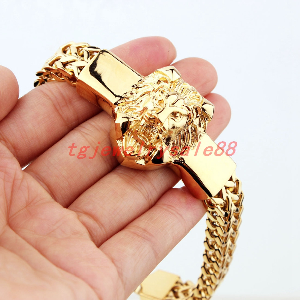 High Quality Gold Figaro Rolo Chain With Stainless Steel Lion Head Bracelet Fashion Men's Cuff Jewelry 15mm*8.66" SH190727, Golden;silver
High Quality Gold Figaro Rolo Chain With Stainless Steel Lion Head Bracelet Fashion Men's Cuff Jewelry 15mm*8.66" SH190727, Golden;silver
