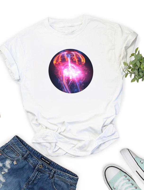 Jellyfish Glass Fluorescence Women' Casual Round Neck Short Sleeve T-Shirt Summer Fashion Slim Top T-Shirt, As pic
Jellyfish Glass Fluorescence Women' Casual Round Neck Short Sleeve T-Shirt Summer Fashion Slim Top T-Shirt, As pic