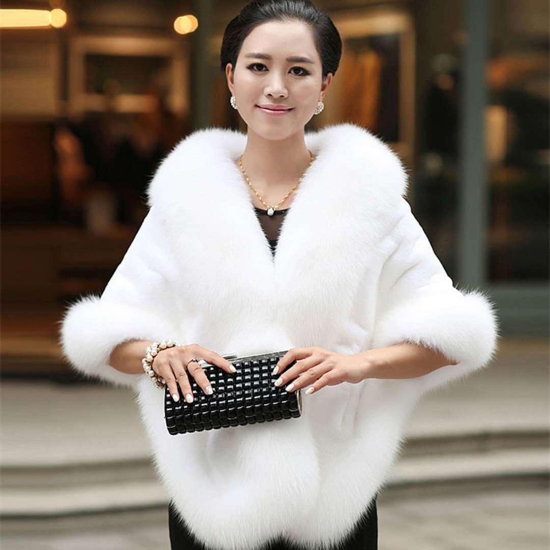 Faux coat female long section mink hair 2018 new Korean version of the imitation fur collar shawl