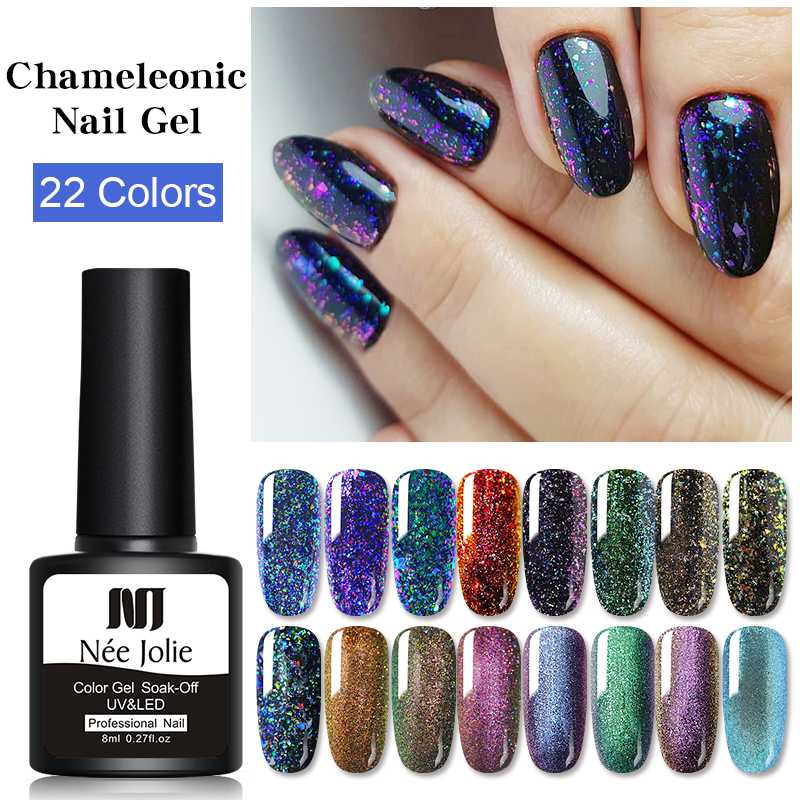 Nee Jolie Chamelonic Nail Gel UV Gel Bling Holographic Sequins Soak Off Manicure Nail UV Polish Art Lacquer Varnish 8ml, 13
Nee Jolie Chamelonic Nail Gel UV Gel Bling Holographic Sequins Soak Off Manicure Nail UV Polish Art Lacquer Varnish 8ml, 13